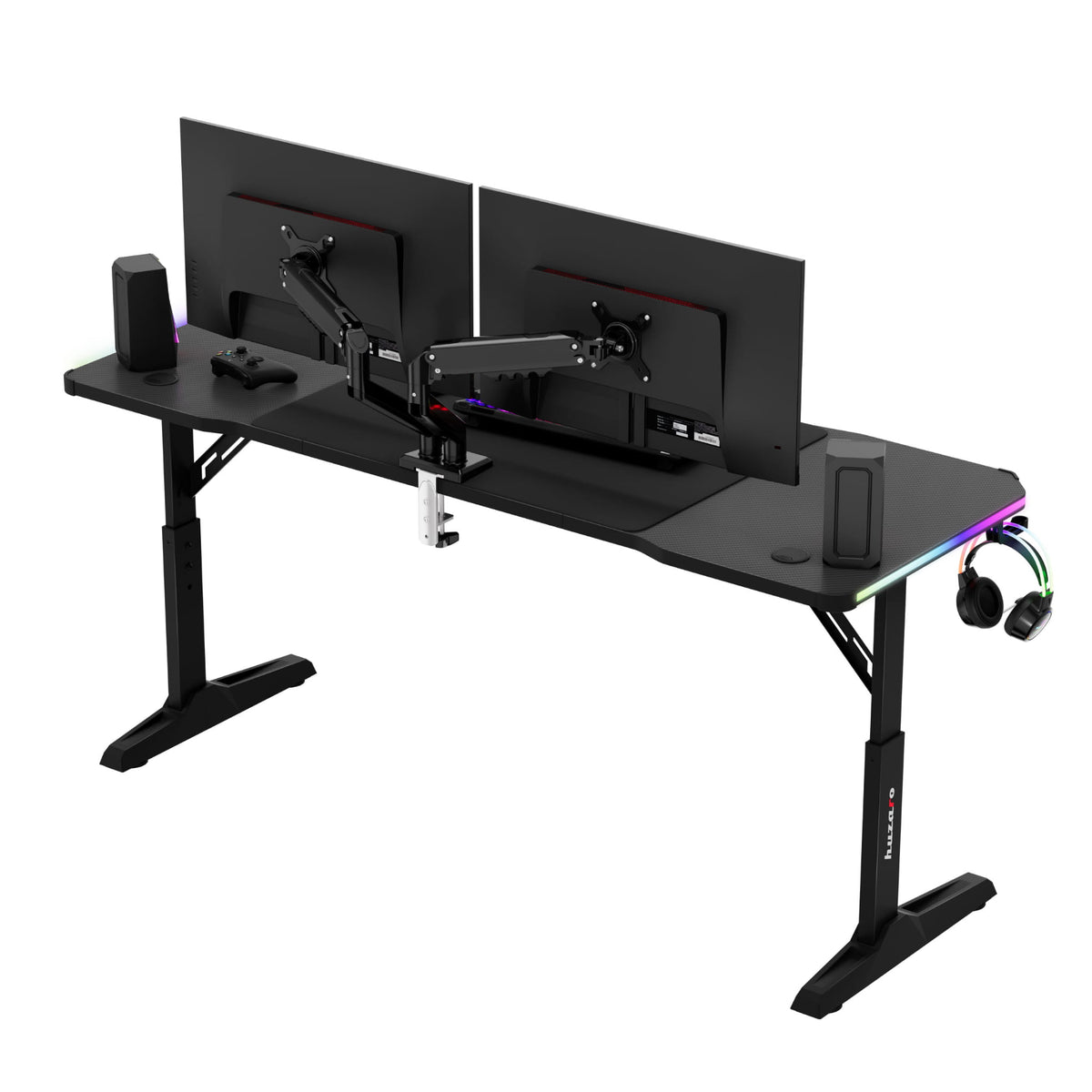 Huzaro Hero 4.6 RGB Black 160 cm LED gaming desk