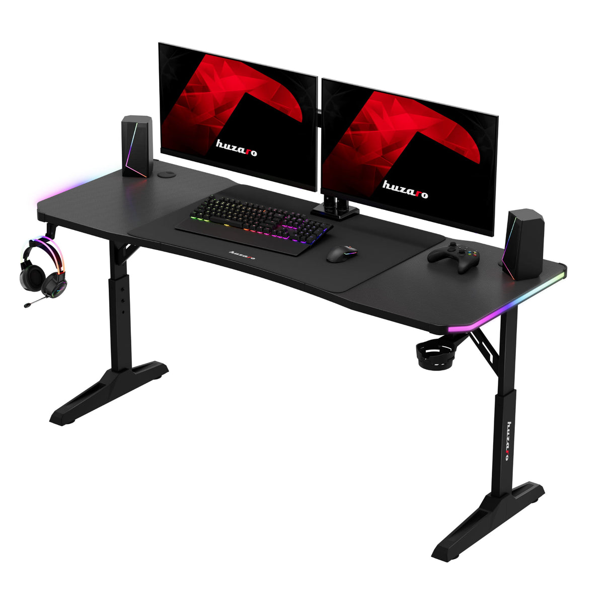 Huzaro Hero 4.6 RGB Black 160 cm LED gaming desk