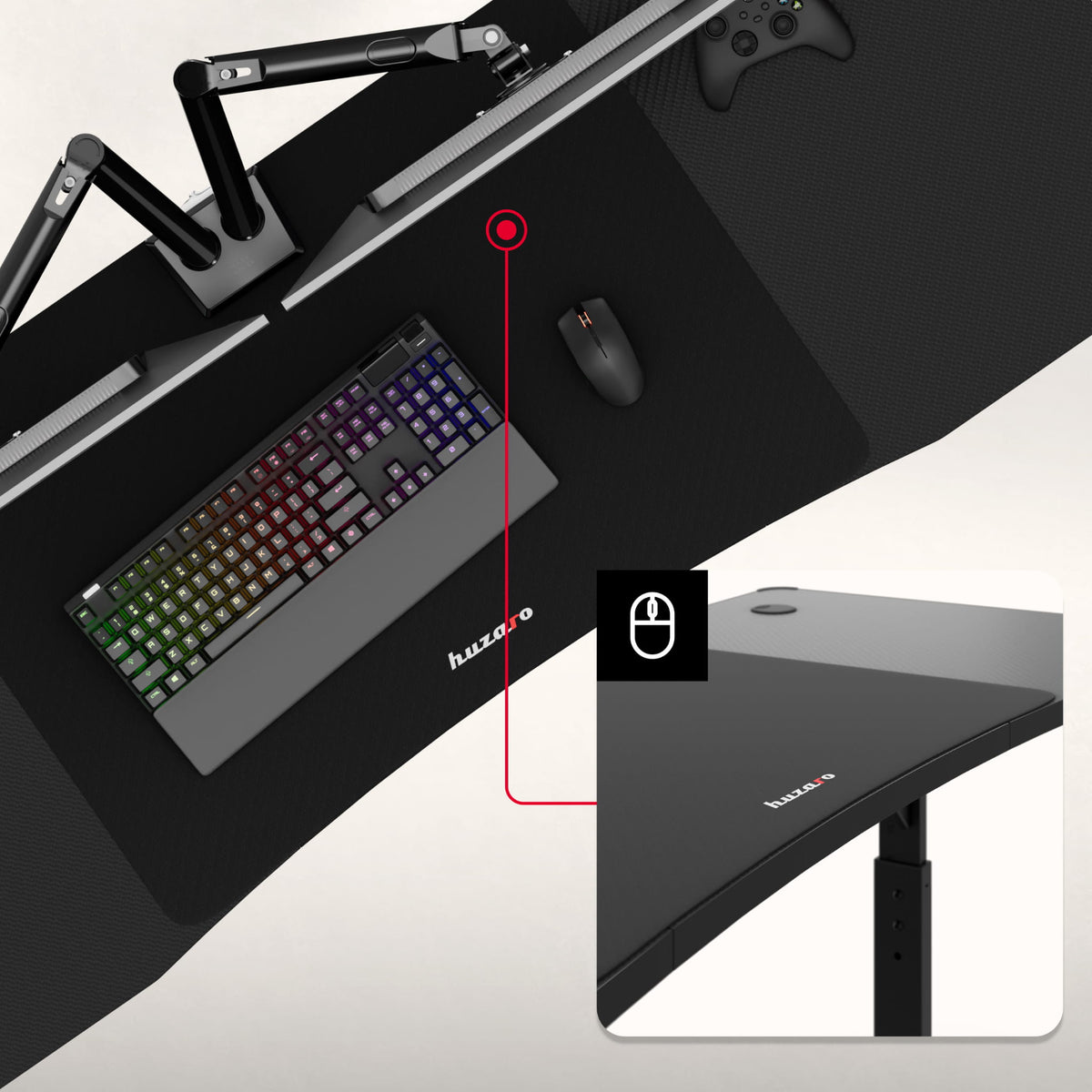 A stylish XXL mouse mat included