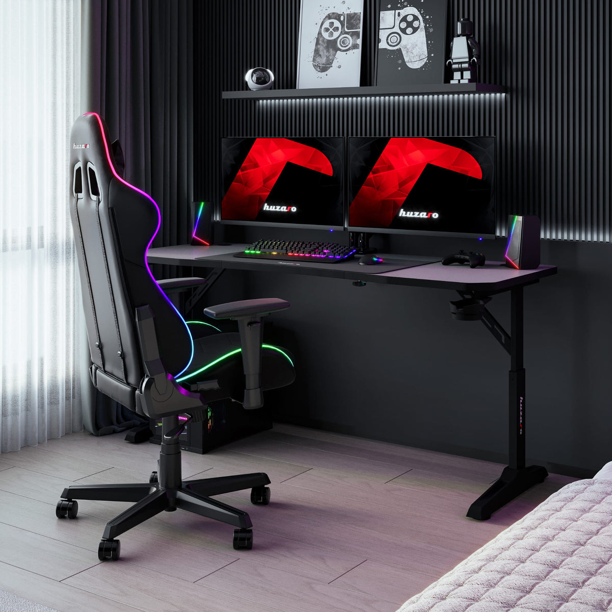 Huzaro Hero 4.6 Black 160 cm gaming desk