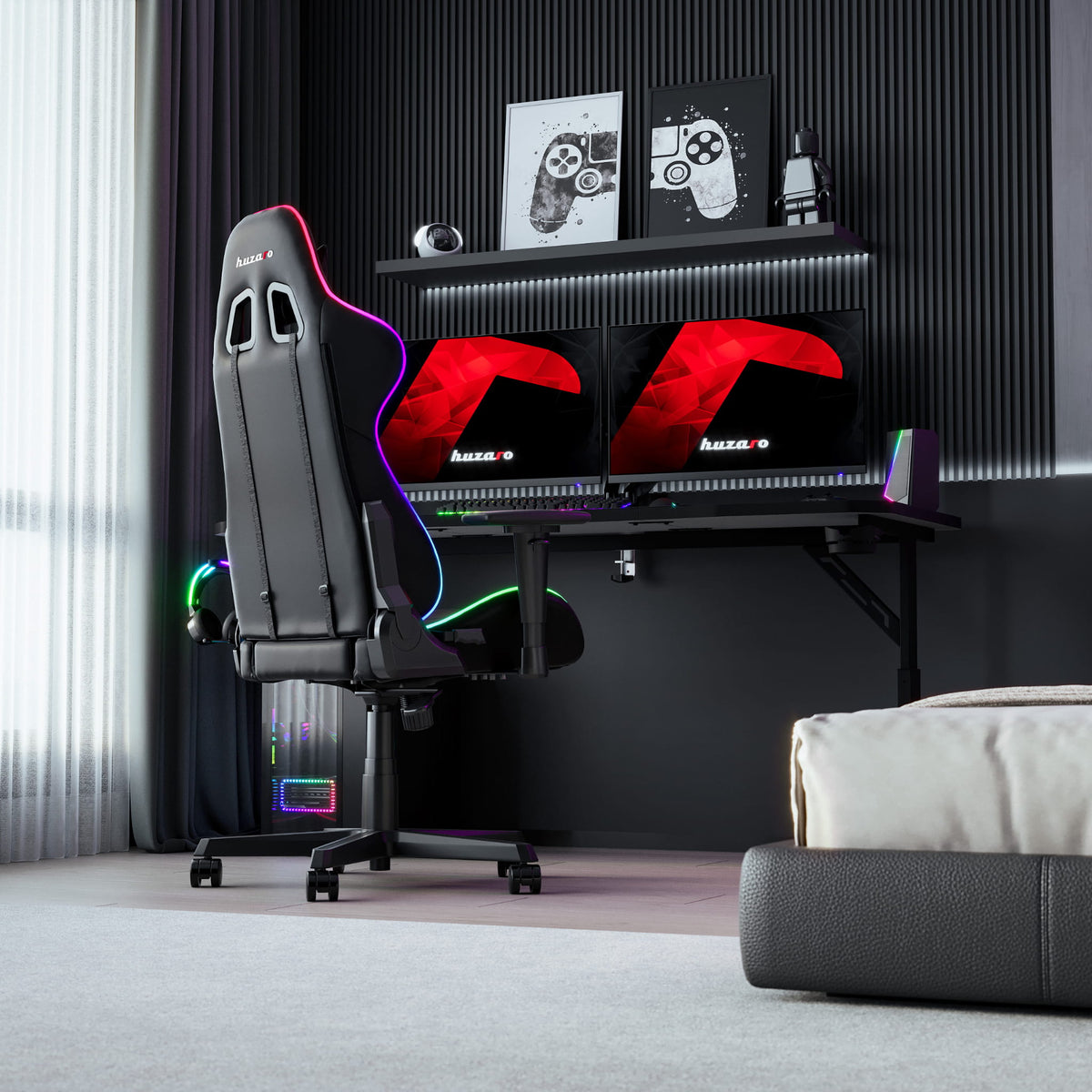 Huzaro Hero 4.6 Black 160 cm gaming desk