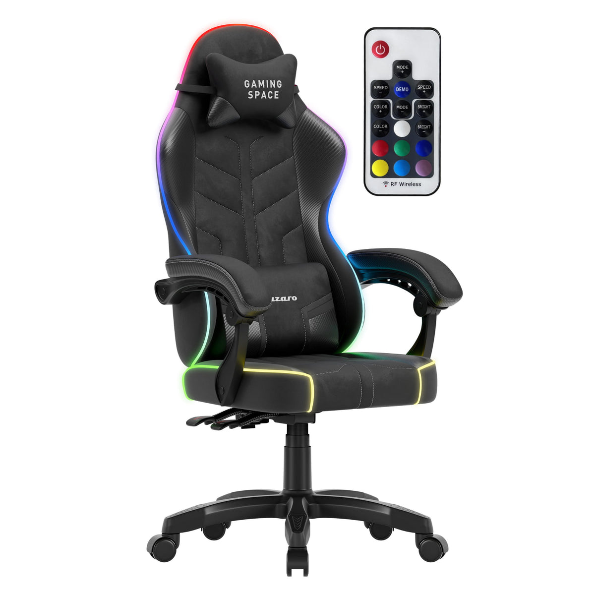Huzaro Force 2.7 RGB Black velour gaming chair