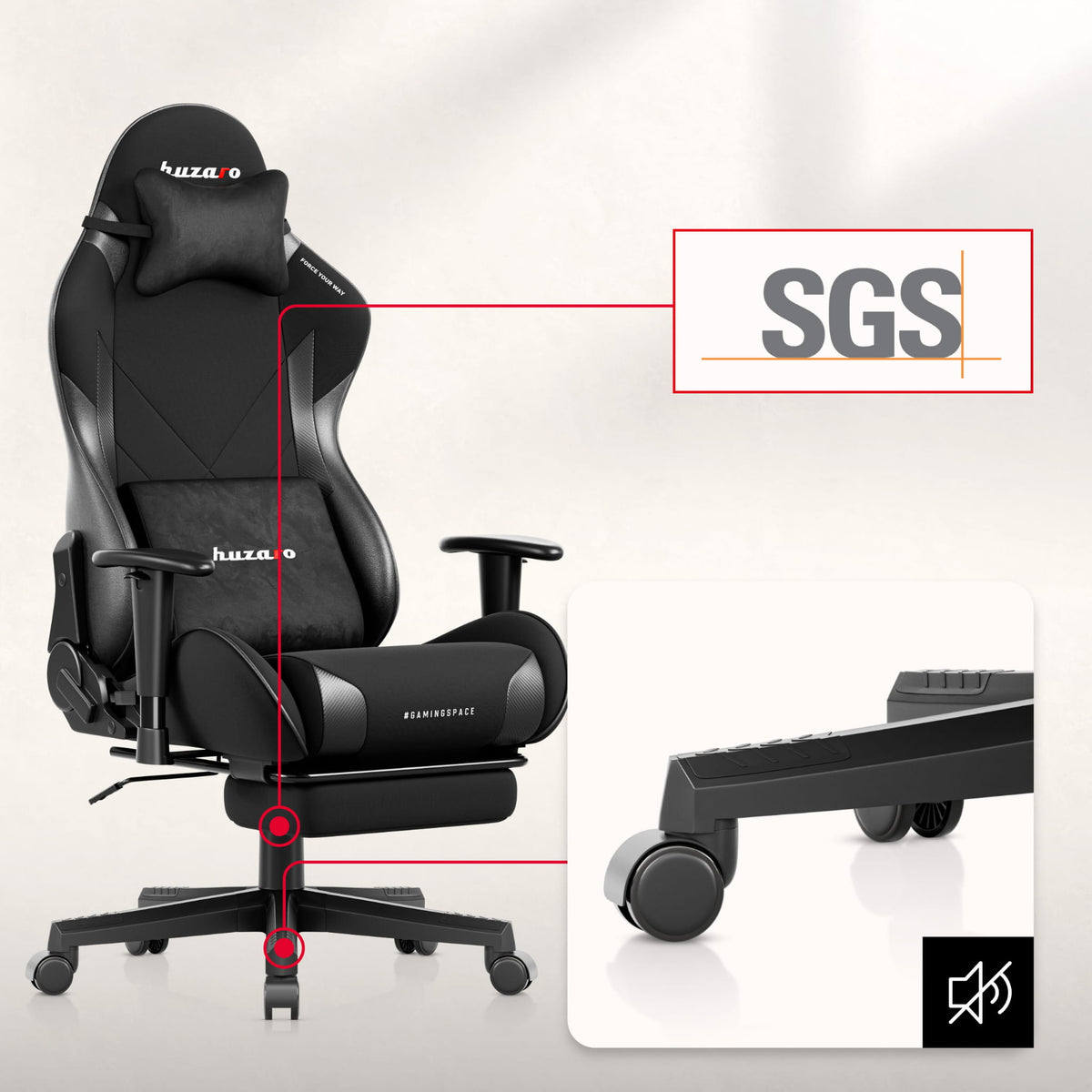 Huzaro Force 5.7 Black gaming chair