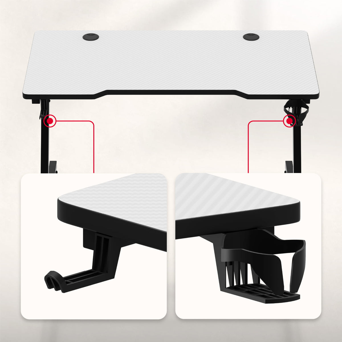 Huzaro Hero 2.5 White 120 cm Gaming Desk