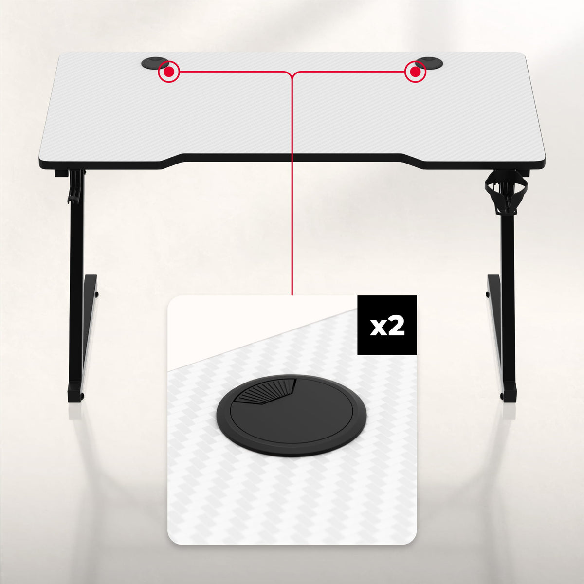 Huzaro Hero 2.5 White 120 cm Gaming Desk