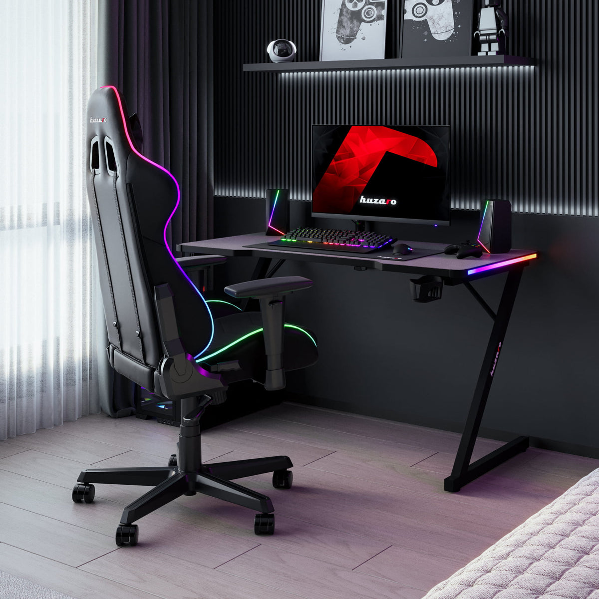 Huzaro Hero 2.5 RGB LED Gaming Desk, 120 cm