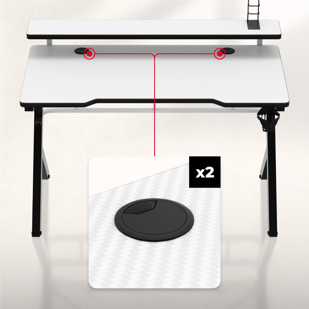 Huzaro Hero 5.0 White 120 cm Gaming Desk