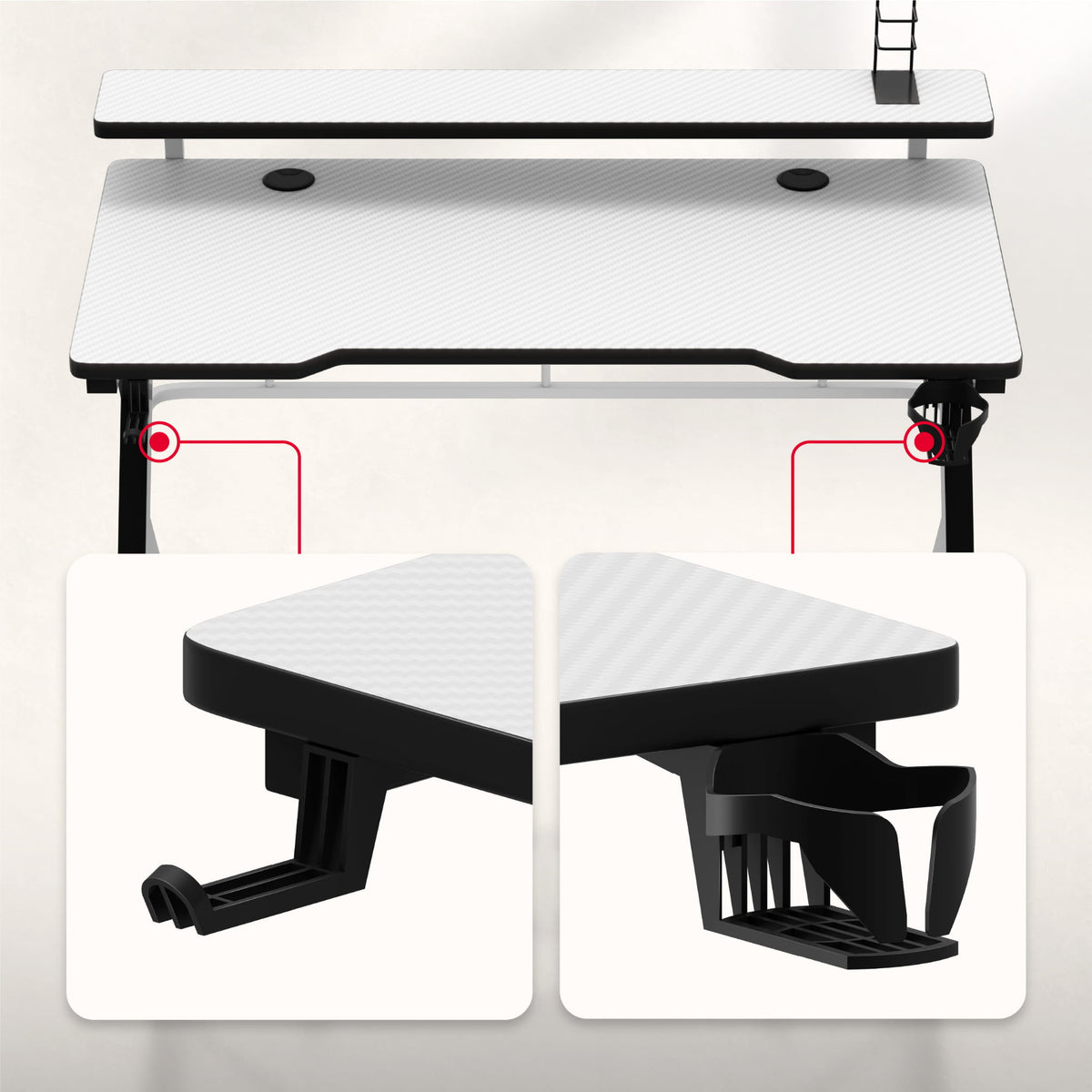 Huzaro Hero 5.0 White 120 cm Gaming Desk