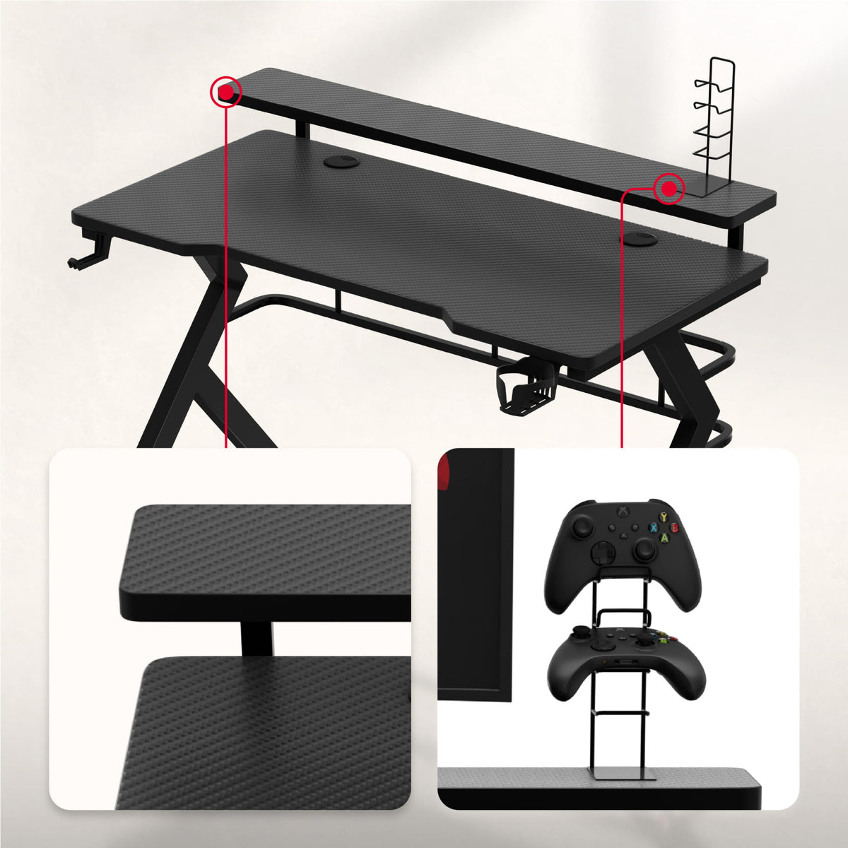 Huzaro Hero 5.0 Black 120 cm Gaming Desk
