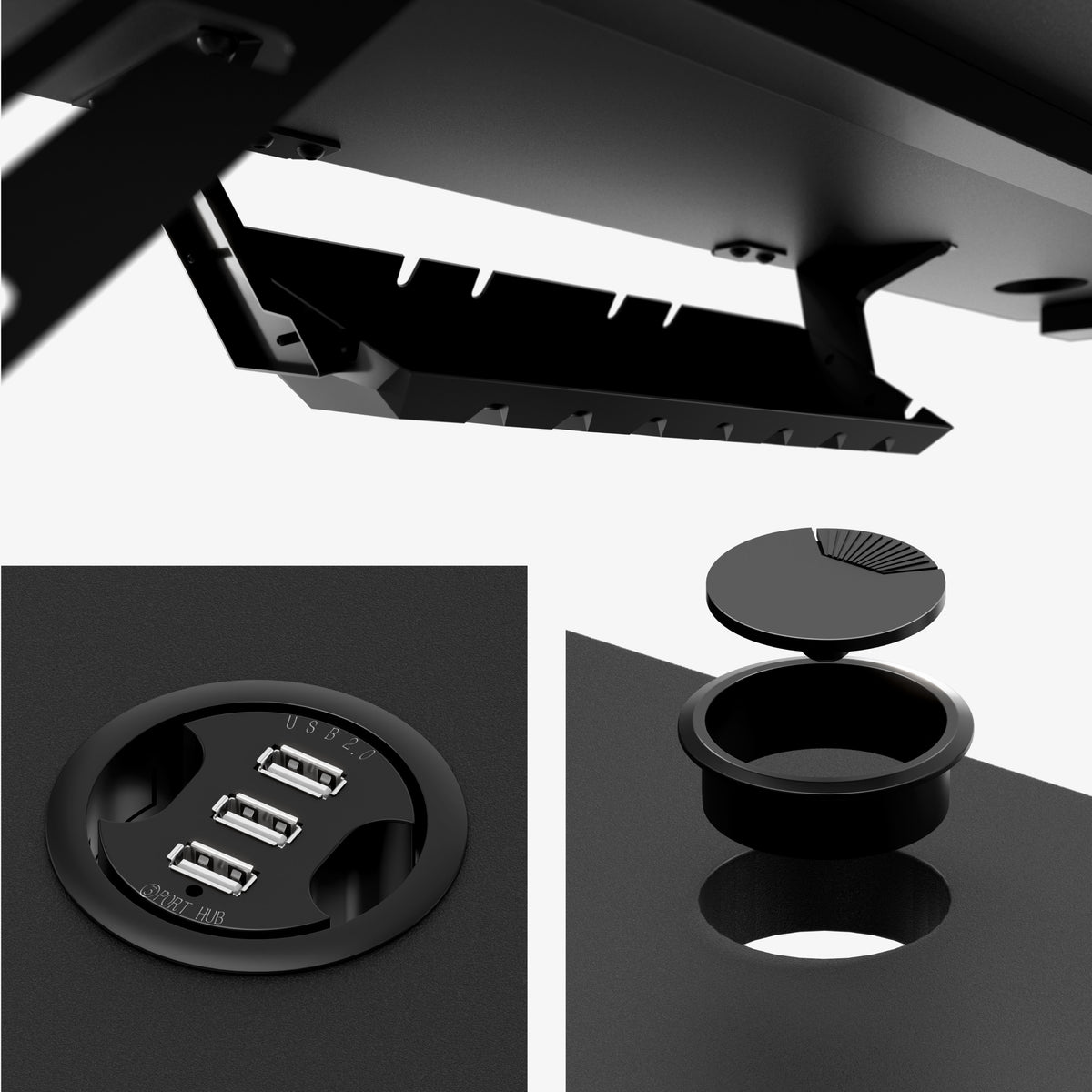 Mark Adler Leader 5.1 Black computer desk with shelf, 115 cm