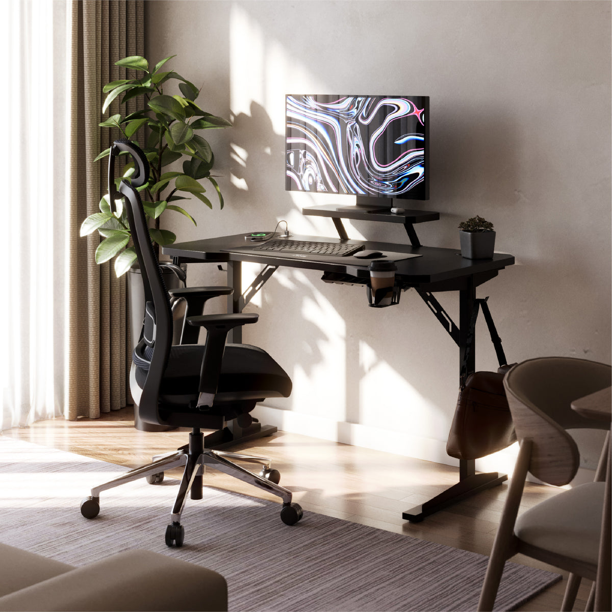 Mark Adler Leader 5.1 Black computer desk with shelf, 115 cm