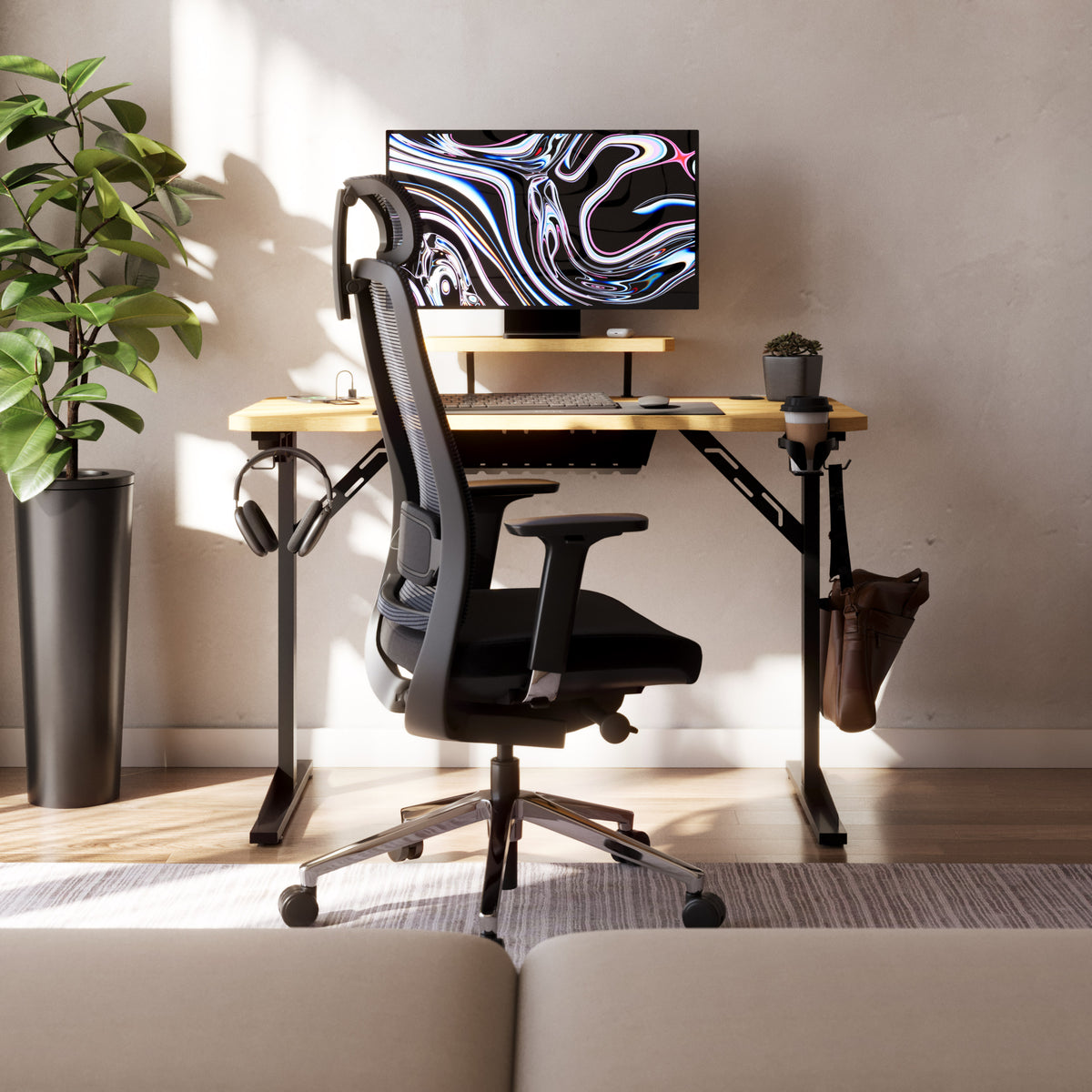 Mark Adler Leader 5.1 Oak computer desk with shelf, 115 cm