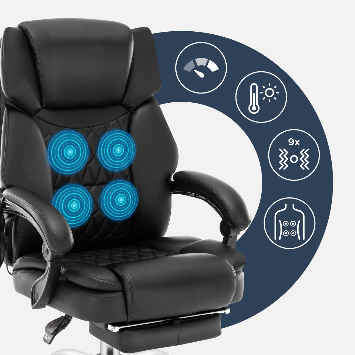 Mark Adler Boss 6.0 office chair with massage function and footrest