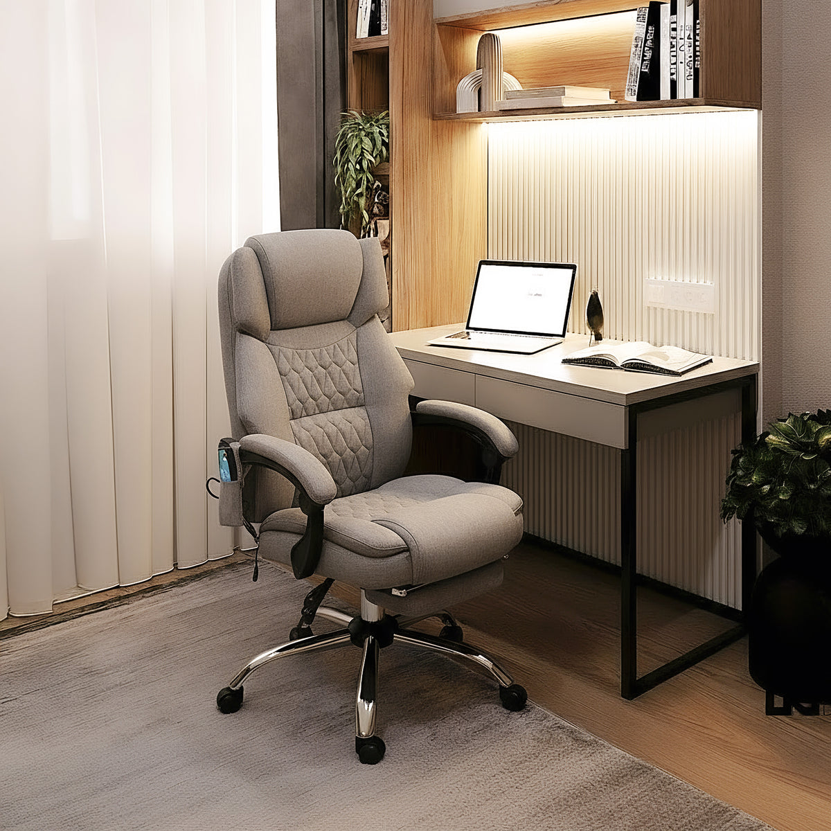 Mark Adler Boss 6.0 Grey office chair with massage function and footrest