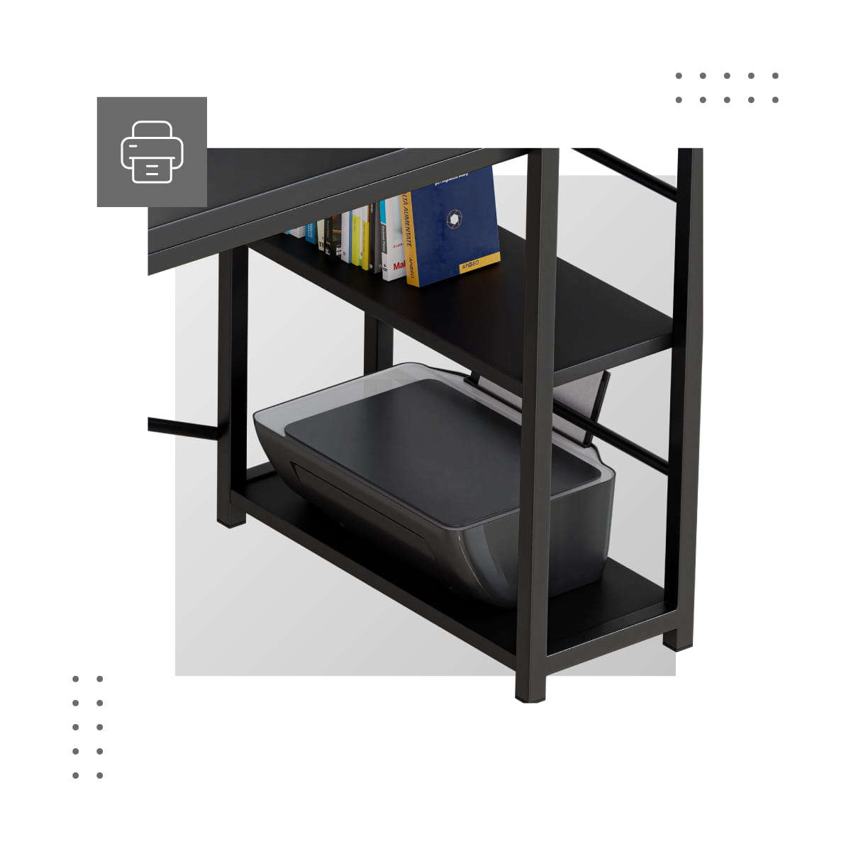 Mark Adler Leader 4.0 Black 120 cm Desk with Shelves – OUTLET