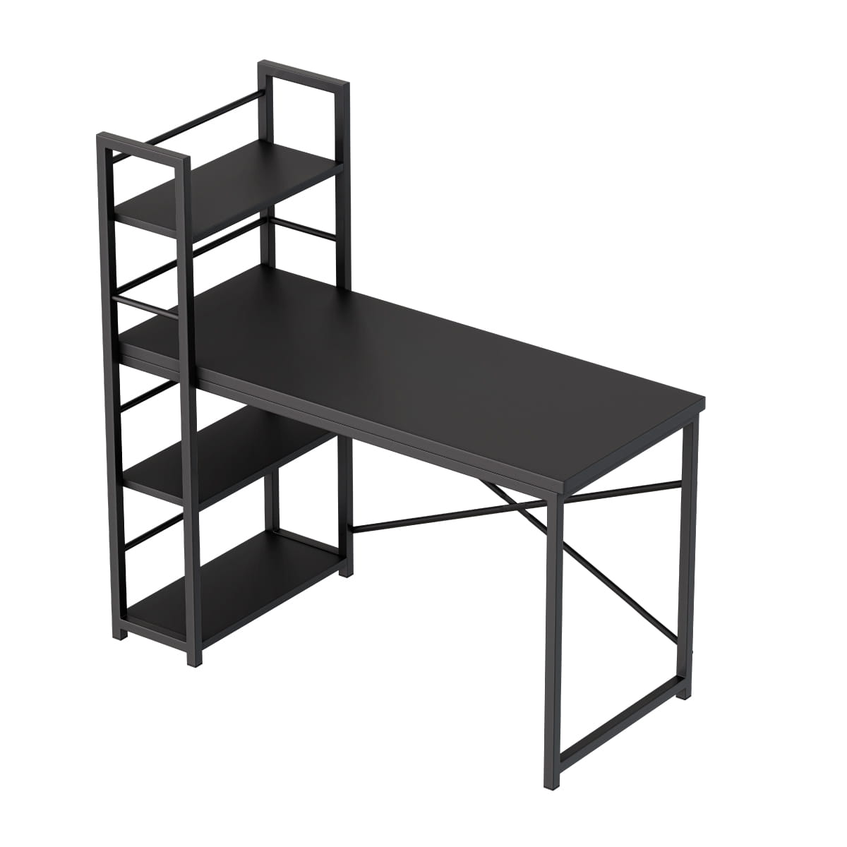 Mark Adler Leader 4.0 Black 120 cm Desk with Shelves – OUTLET