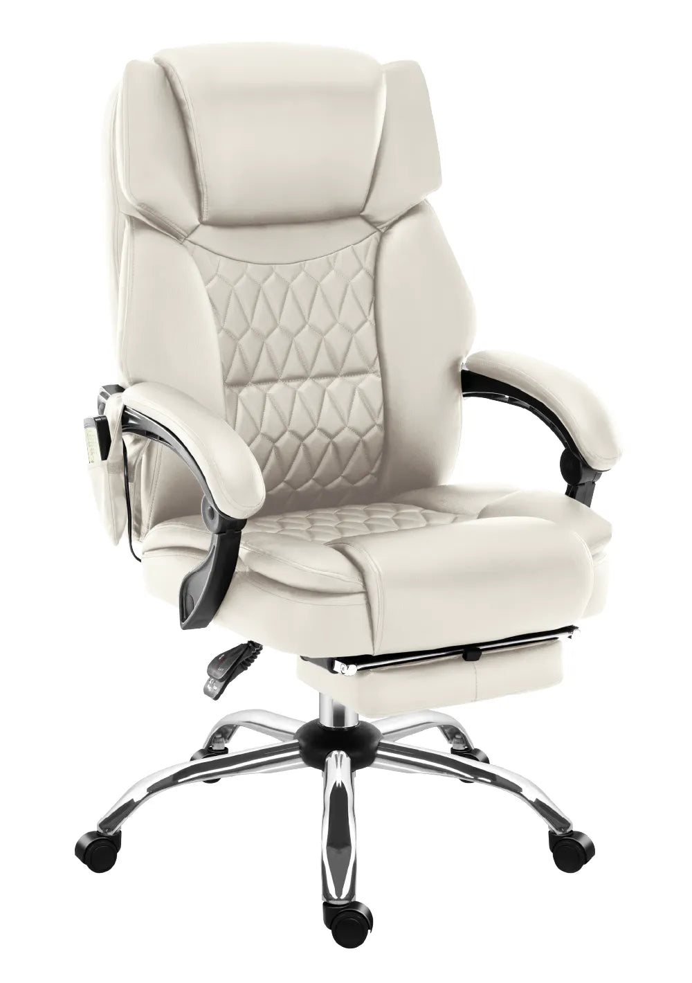 Mark Adler Boss 6.0 Beige office chair with massage function and footrest