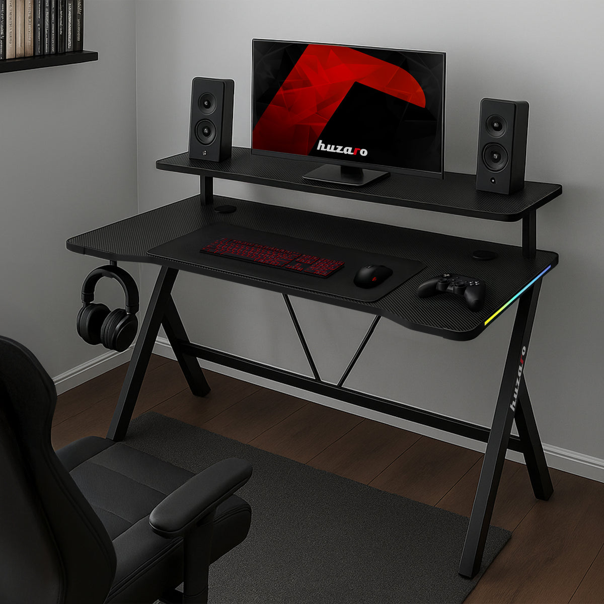 Huzaro Hero 1.9 RGB LED Gaming Desk, 120 cm