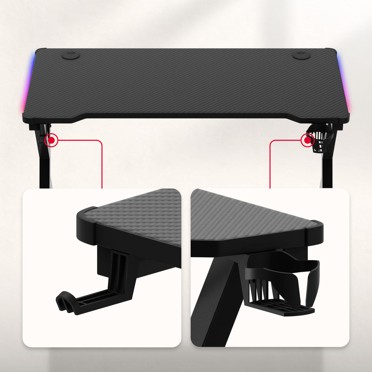 Huzaro Hero 2.3 RGB 120 cm LED gaming desk