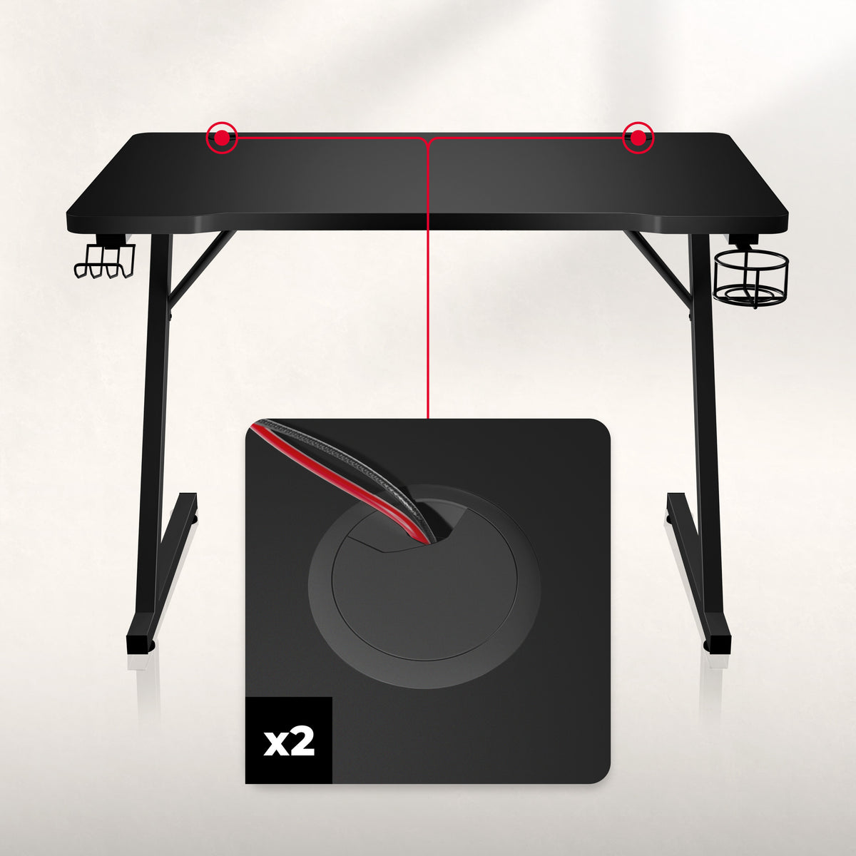 Huzaro Hero 1.8 Black 100 cm Gaming Desk