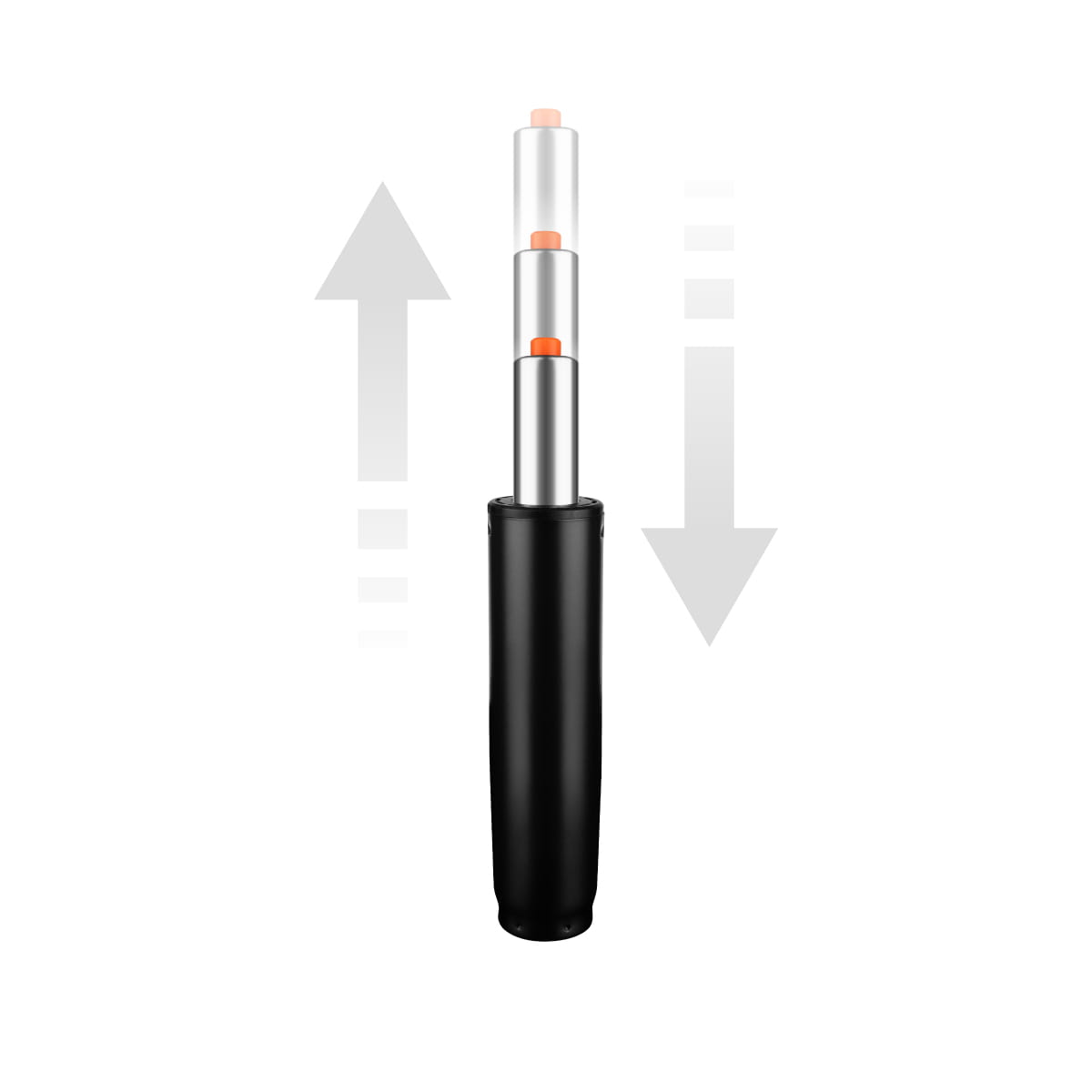 Universal gas spring for swivel chairs