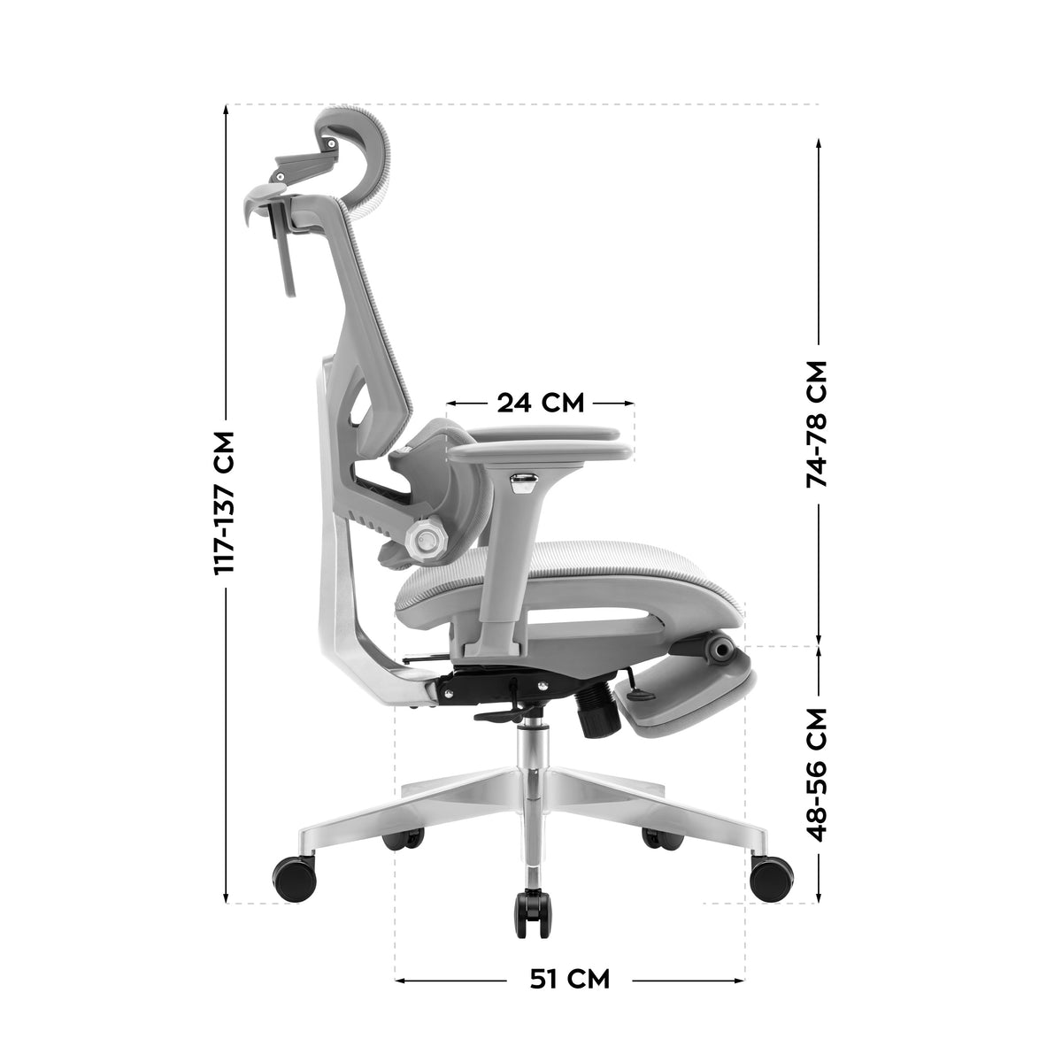 Mark Adler Expert 8.7 Grey Mesh Ergonomic Chair