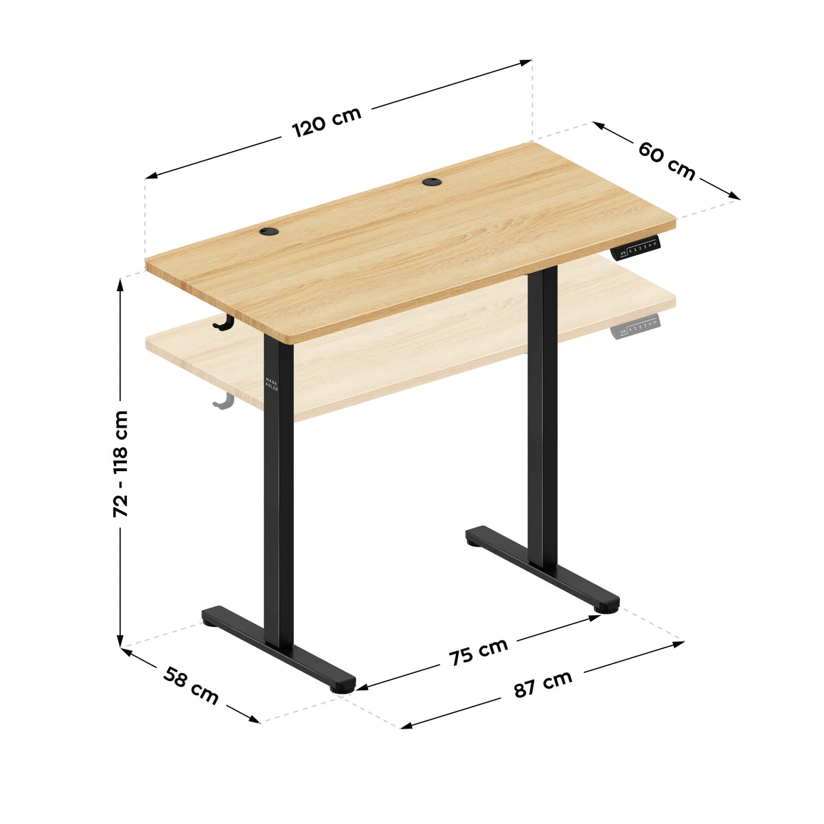 Mark Adler Leader 6.9 120 cm electric height-adjustable desk