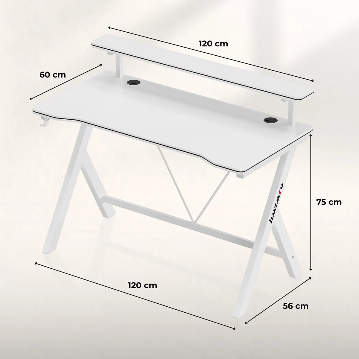 Huzaro Hero 1.9 White 120 cm gaming desk