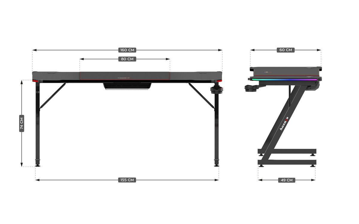 Huzaro Hero 4.8 RGB 160 cm Gaming Desk