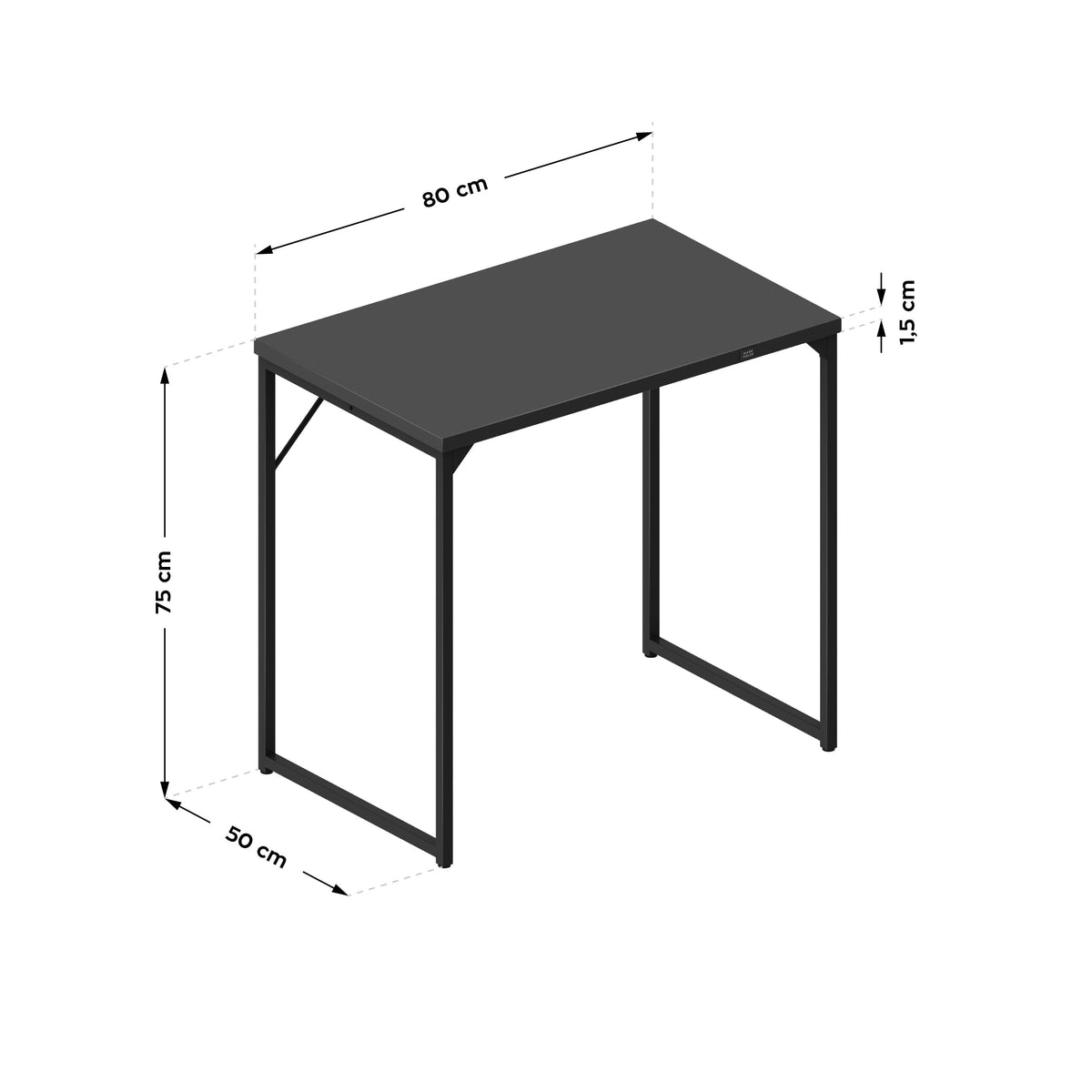 Mark Adler Leader 1.3 Small Desk, Black, 80 cm