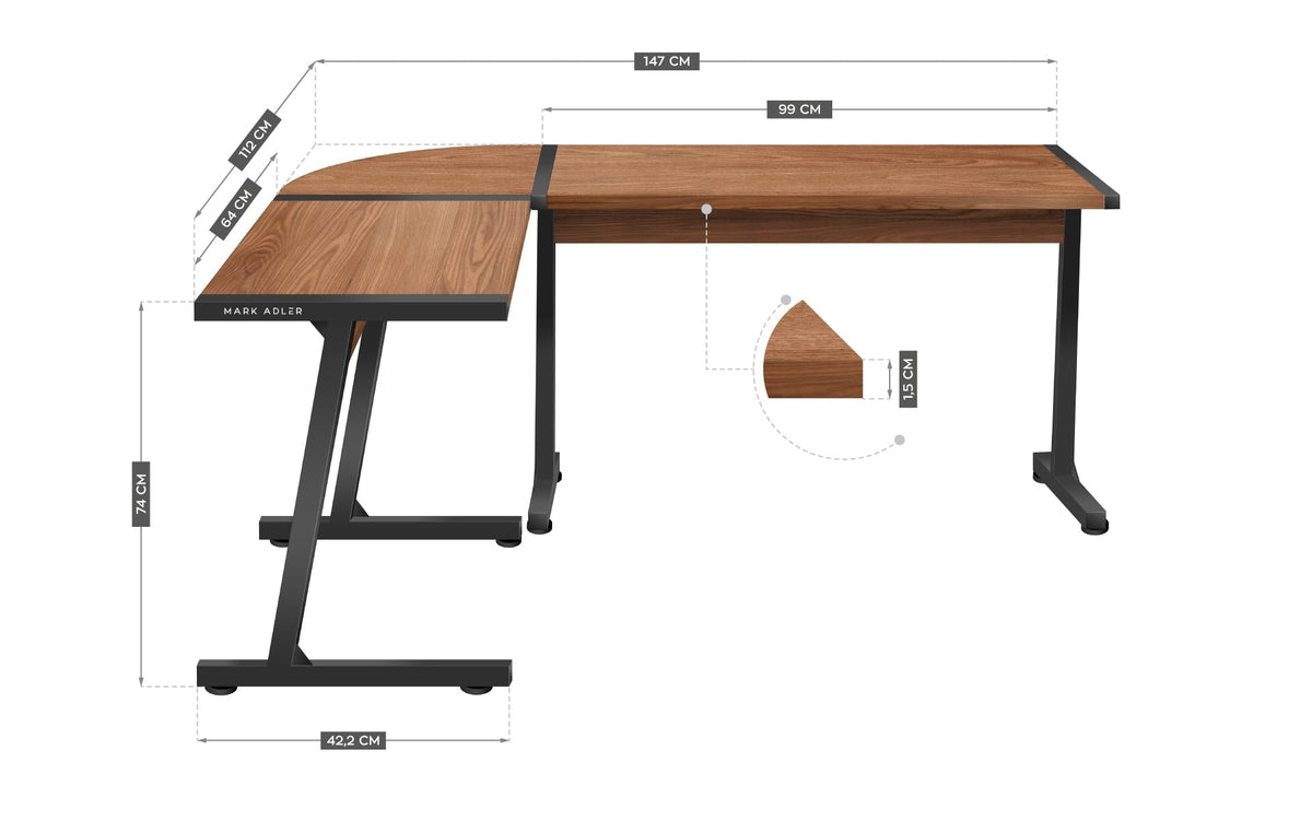 Mark Adler Leader 5.5 Desk, height 147 cm