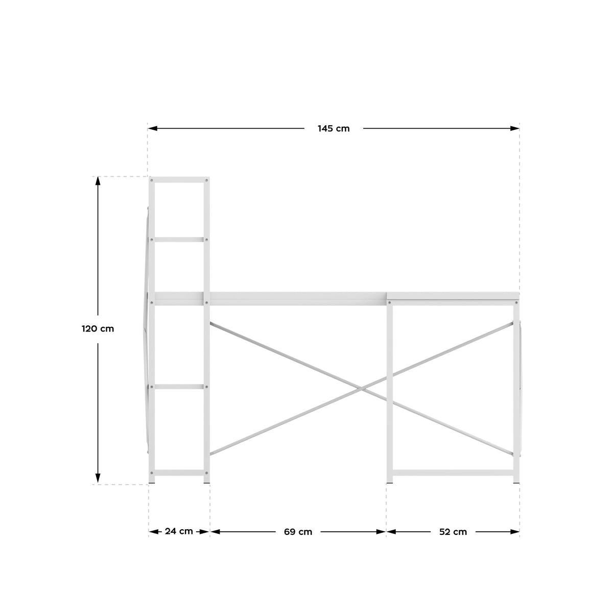 Mark Adler Leader 5.9 White 145 cm corner desk with shelves