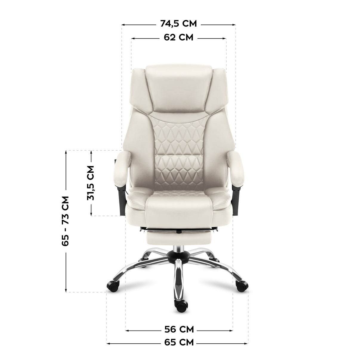Mark Adler Boss 6.0 Beige office chair with massage function and footrest