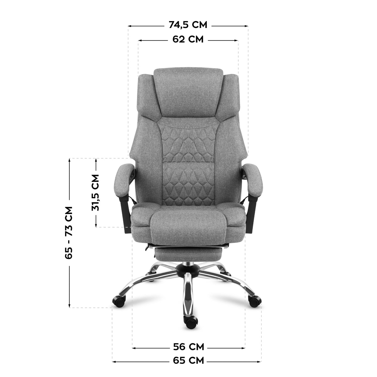 Mark Adler Boss 6.0 Grey office chair with massage function and footrest
