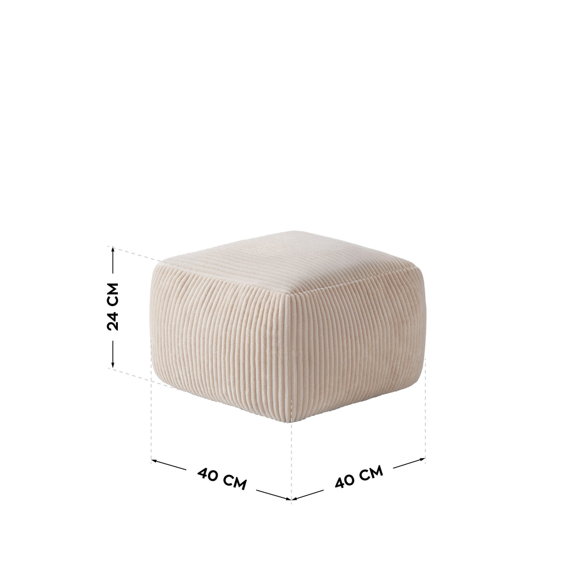 Mark Adler Comfy 3.0 Beige corduroy pouffe armchair with footstool