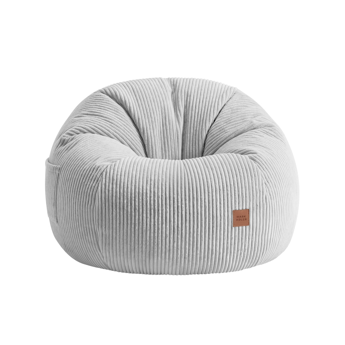 Mark Adler Comfy 3.0 Grey corduroy pouffe armchair with footstool