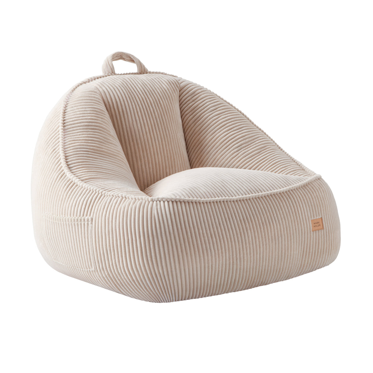 Mark Adler Comfy 4.0 Beige corduroy pouffe armchair with backrest