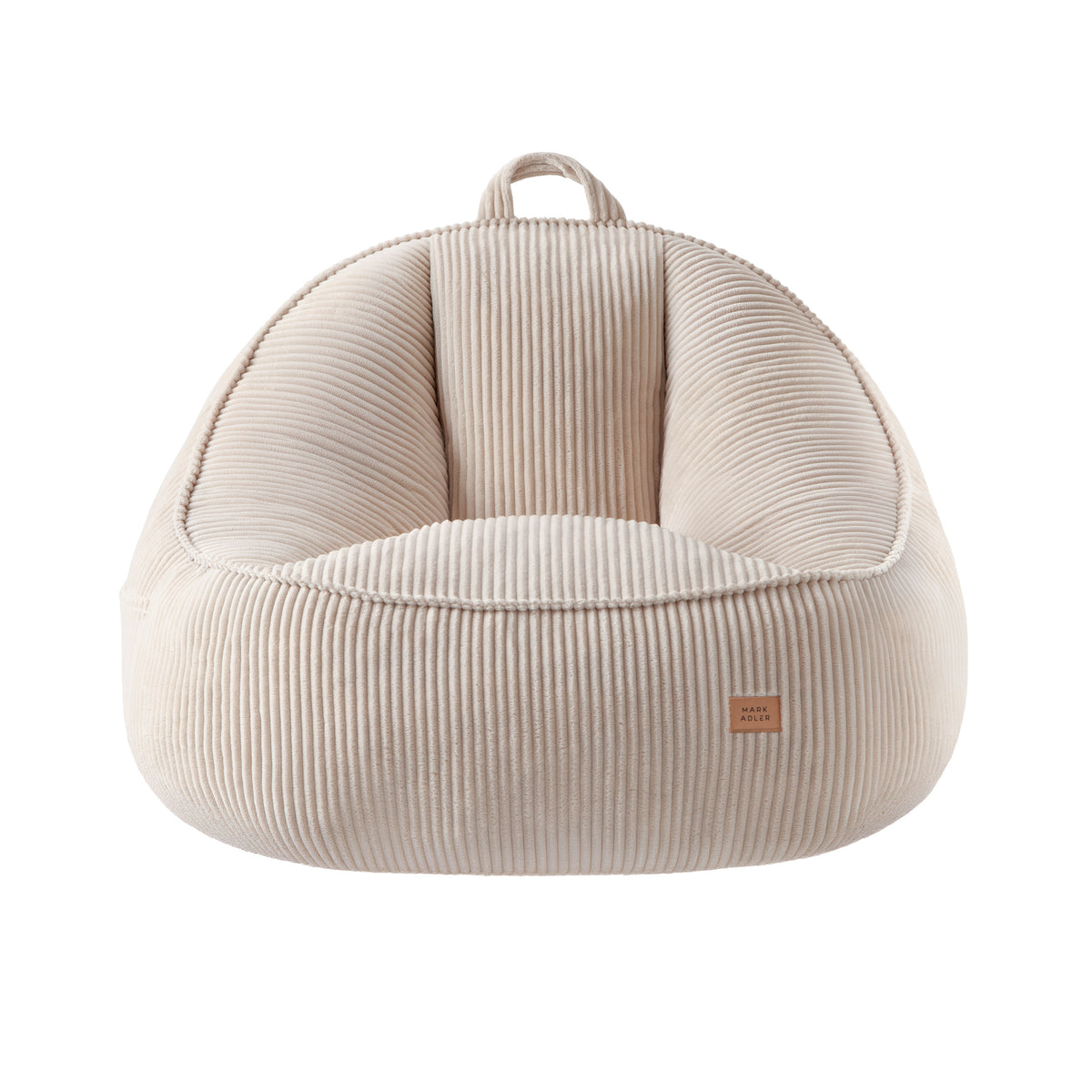 Mark Adler Comfy 4.0 Beige corduroy pouffe armchair with backrest