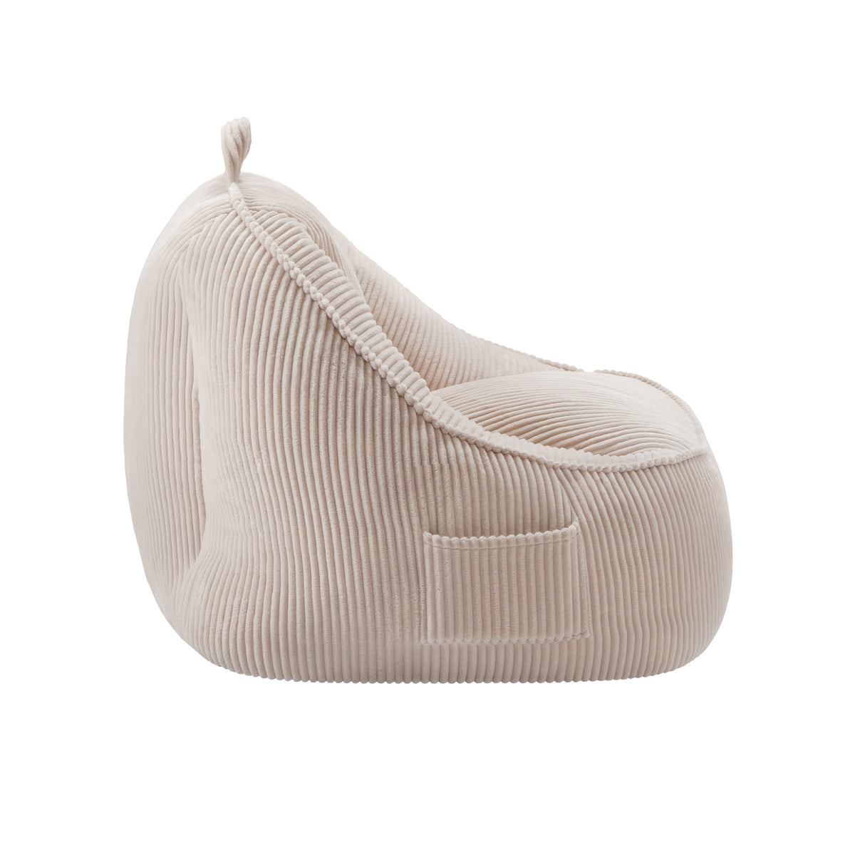 Mark Adler Comfy 4.0 Beige corduroy pouffe armchair with backrest