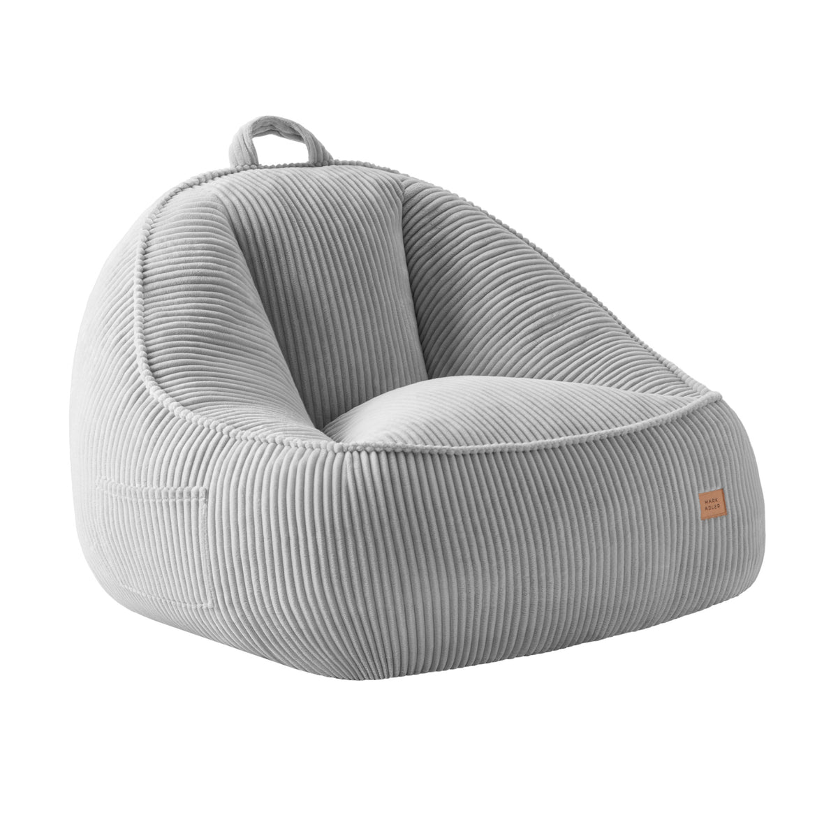 Mark Adler Comfy 4.0 Grey corduroy pouffe armchair with backrest