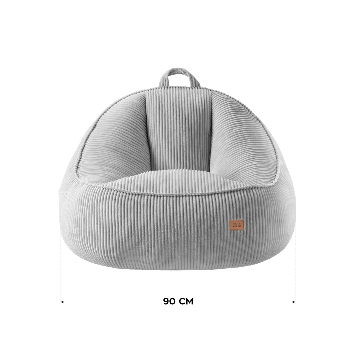 Mark Adler Comfy 4.0 Grey corduroy pouffe armchair with backrest