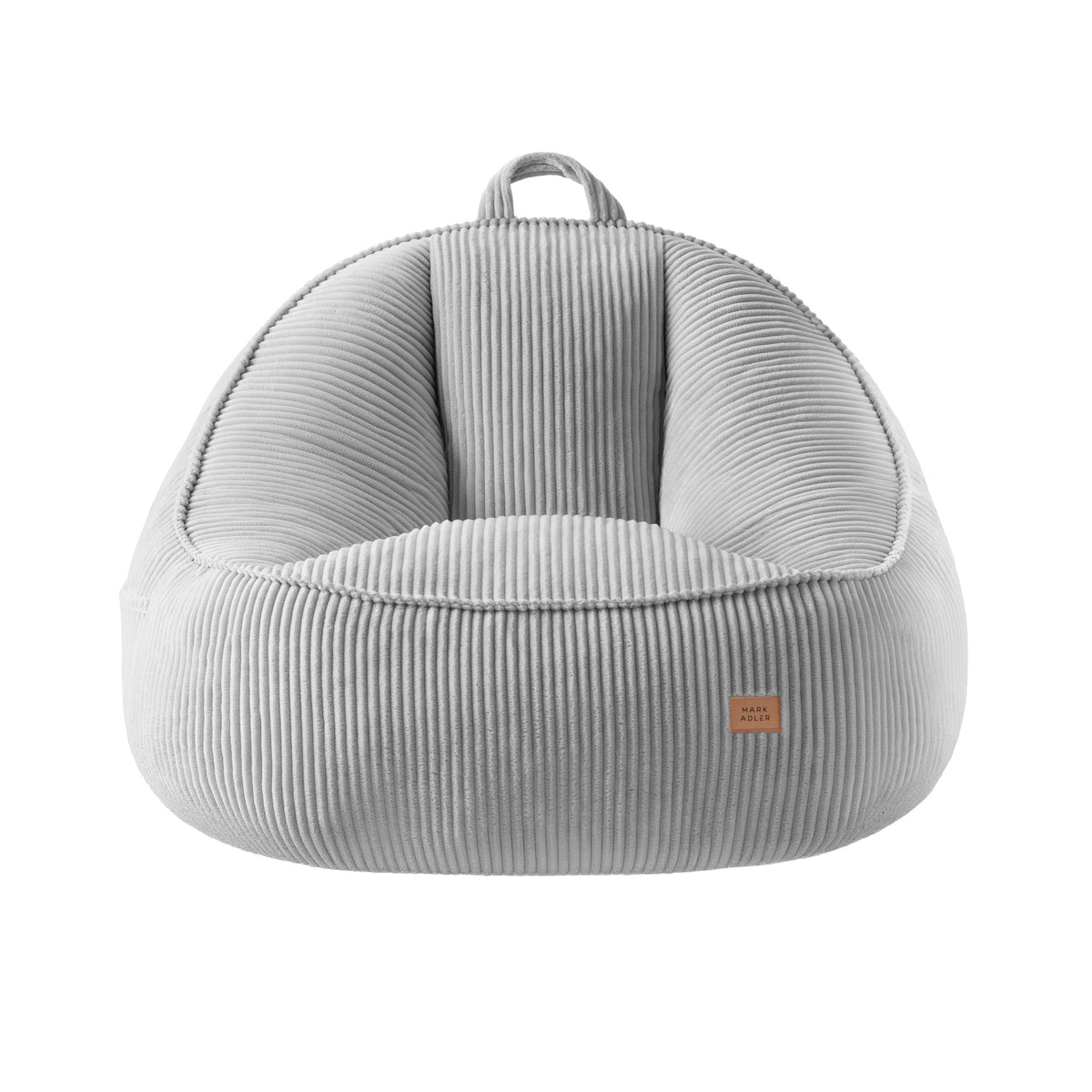 Mark Adler Comfy 4.0 Grey corduroy pouffe armchair with backrest