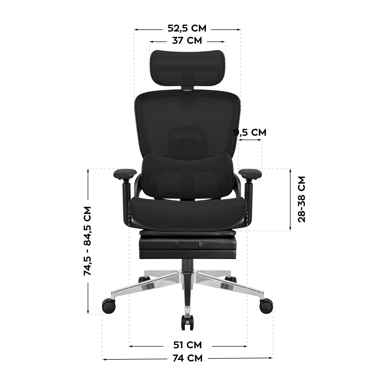 Mark Adler Expert 9.3 Black ergonomic armchair with footrest