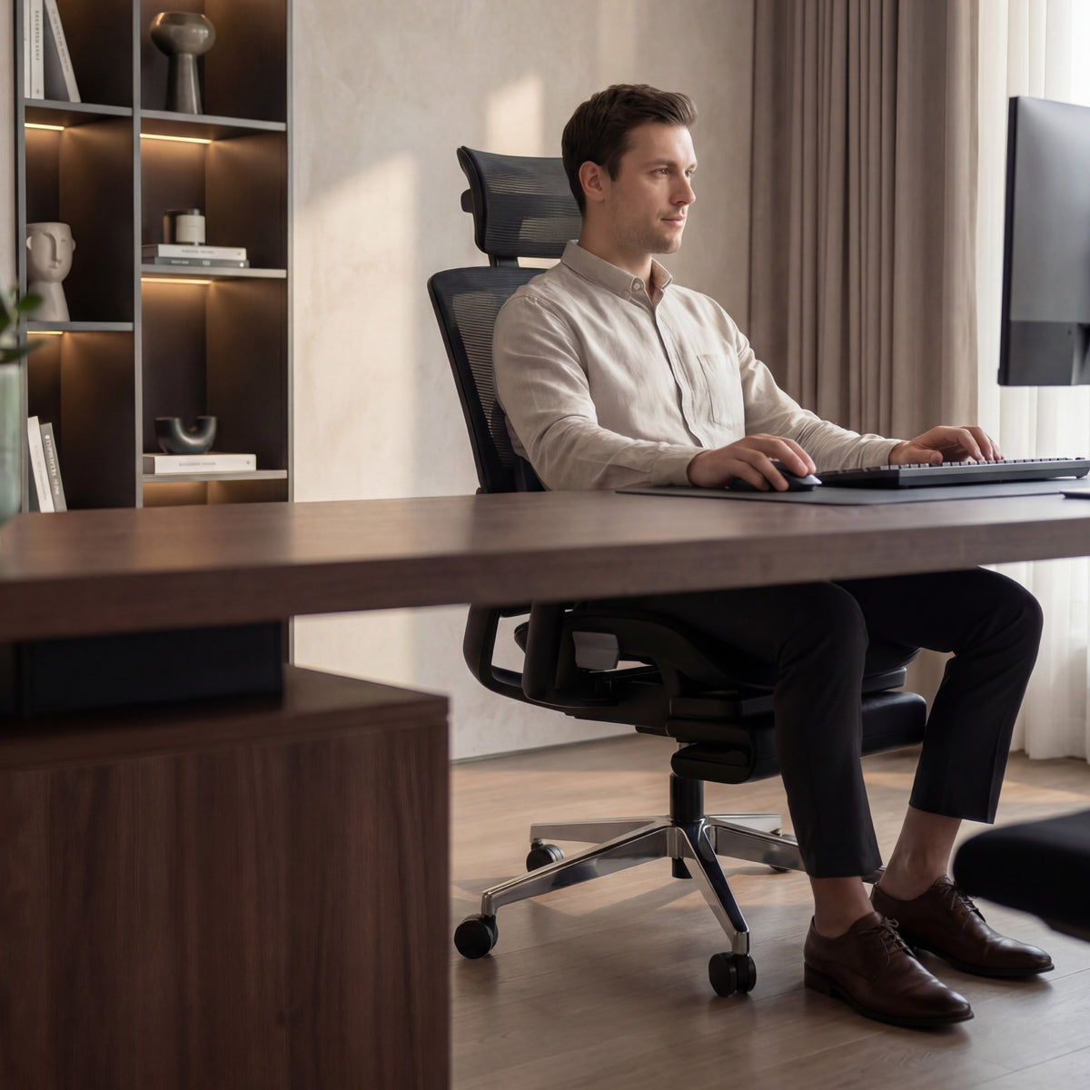 Mark Adler Expert 9.3 Black ergonomic armchair with footrest