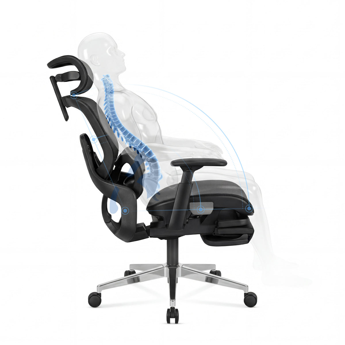 Mark Adler Expert 9.3 Black ergonomic armchair with footrest