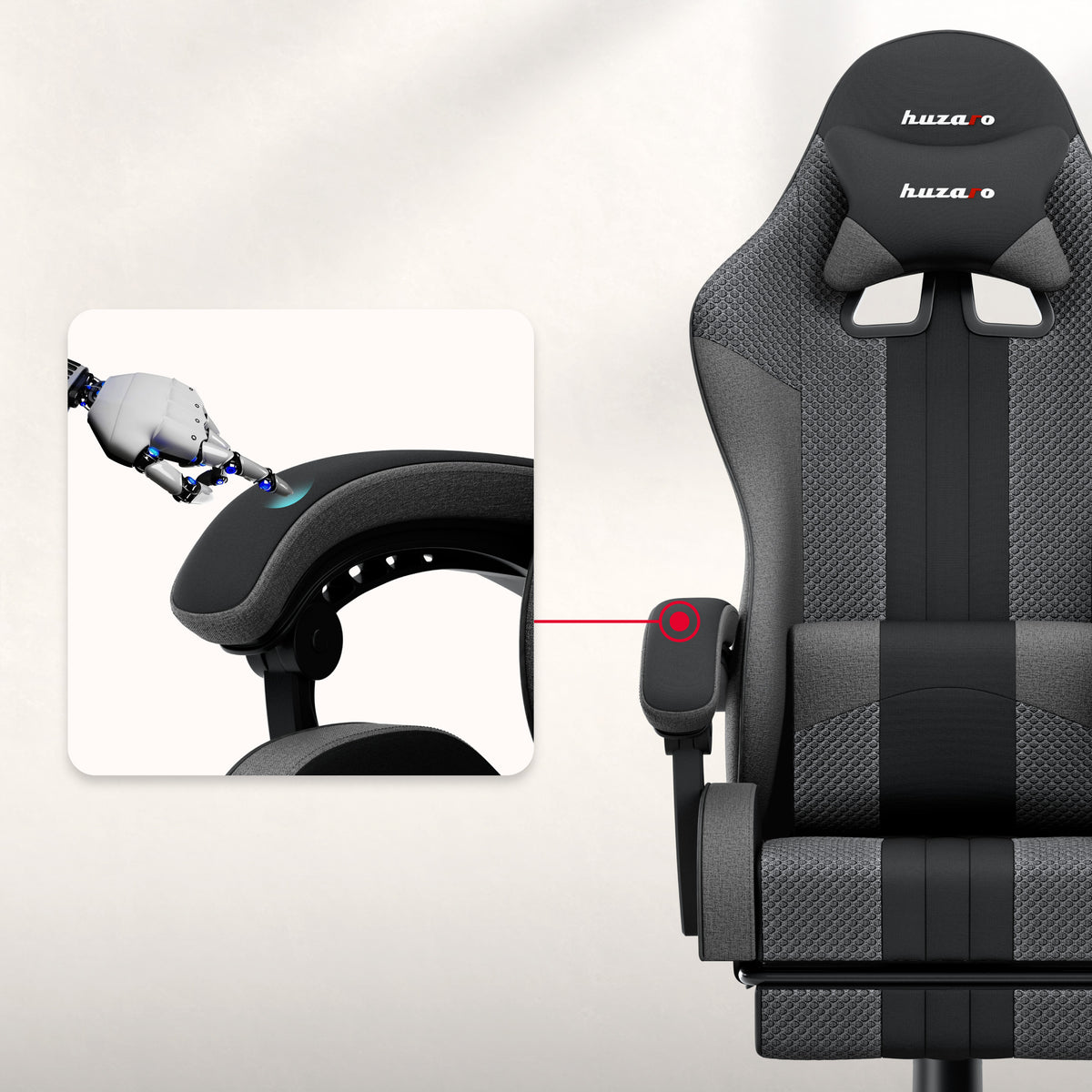 Huzaro Force 4.7 Grey Mesh Gaming Chair