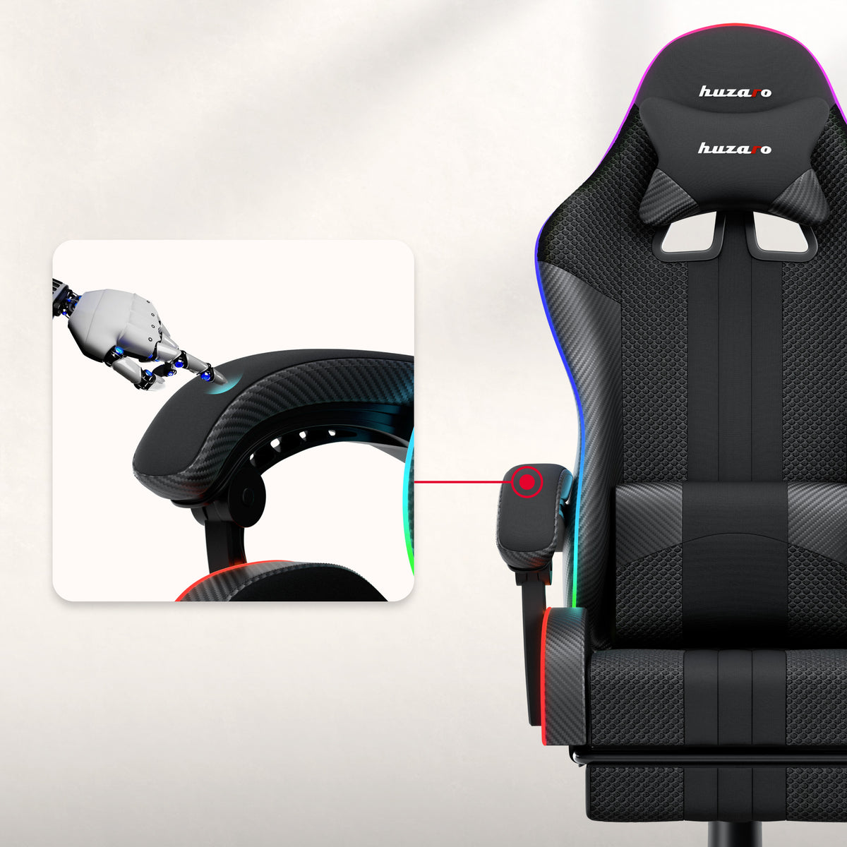 HUZARO Force 4.7 RGB Mesh Gaming Chair