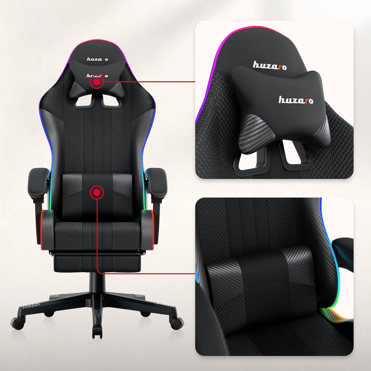HUZARO Force 4.7 RGB Mesh Gaming Chair