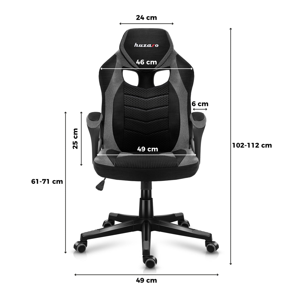 Huzaro FORCE 2.5 Grey Mesh Gaming Chair