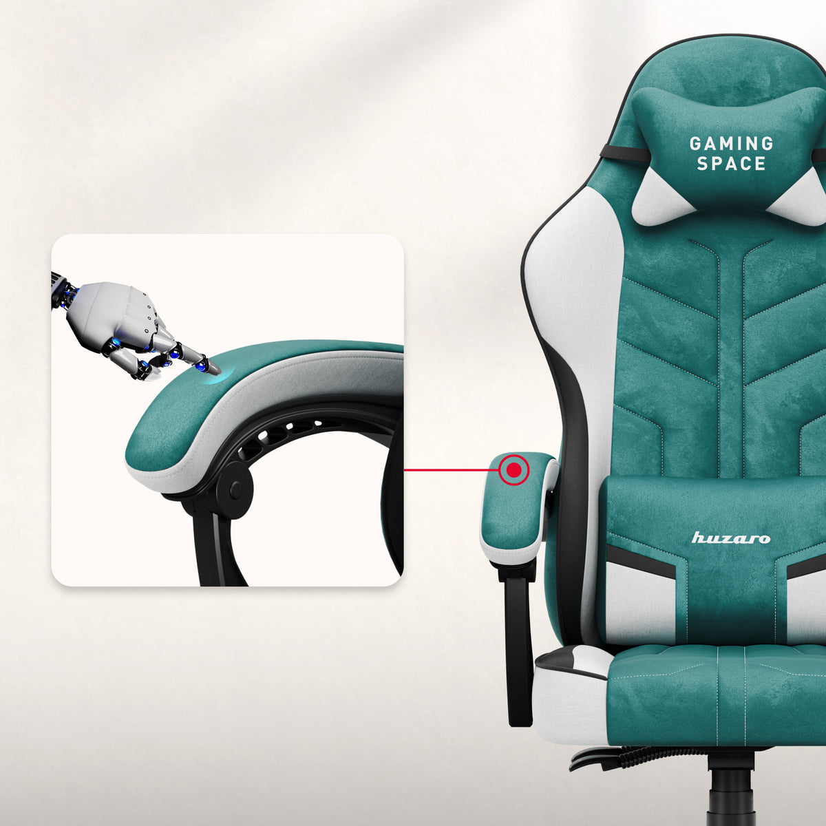 Huzaro Force 2.7 Green velour gaming chair